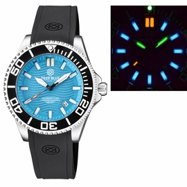 DAYNIGHT COMMANDER T-100 AUTOMATIC BLACK BEZEL - ICE BLUE DIAL STRAP