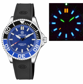 DAYNIGHT COMMANDER T-100 AUTOMATIC BLACK/BLUE BEZEL - BLUE DIAL STRAP