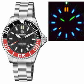 DAYNIGHT COMMANDER T-100 AUTOMATIC BLACK/RED BEZEL - BLACK DIAL BRACELET