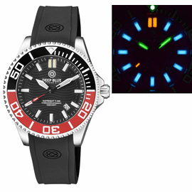 DAYNIGHT COMMANDER T-100 AUTOMATIC BLACK/RED BEZEL - BLACK DIALSTRAP 