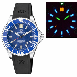 DAYNIGHT COMMANDER T-100 AUTOMATIC BLUE BEZEL - BLUE DIAL STRAP 