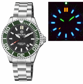 DAYNIGHT COMMANDER T-100 AUTOMATIC GREEN BEZEL - BLACK DIAL BRACELET