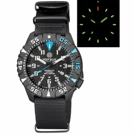 DAYNIGHT DIVER PC TRITIUM WATCH BLACK/BLUE BEZEL - BLACK DIAL
