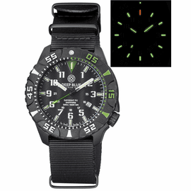 DAYNIGHT DIVER PC TRITIUM WATCH BLACK/GREEN BEZEL - BLACK DIAL