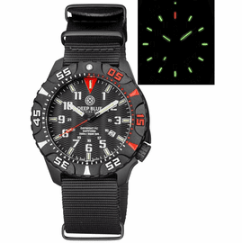 DAYNIGHT DIVER PC TRITIUM WATCH BLACK/RED BEZEL - BLACK DIAL