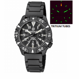 DAYNIGHT DIVER PC TRITIUM WATCH BLACK/WHITE BEZEL - BLACK DIAL BRACELET