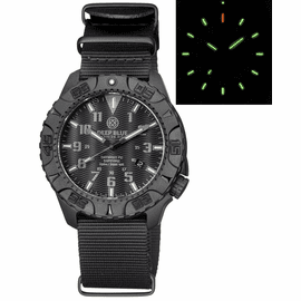 DAYNIGHT DIVER PC TRITIUM WATCH STEALTH BEZEL - BLACK DIAL