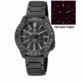 DAYNIGHT DIVER PC TRITIUM WATCH STEALTH BEZEL - BLACK DIAL BRACELET