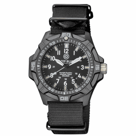 DAYNIGHT GUARDIAN AUTOMATIC TRITIUM POLY CARBON CASE BLACK/GREY BEZEL -WHITE/BLUE TUBES