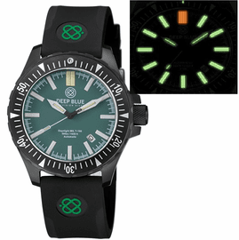 DAYNIGHT MIL T-100 TRITIUM GREEN FLAT TUBES- BLACK PVD CASE /  GREEN DIAL