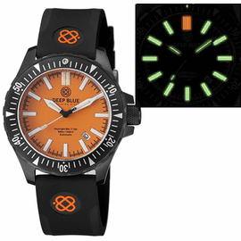 DAYNIGHT MIL T-100 TRITIUM GREEN FLAT TUBES- BLACK PVD CASE / ORANGE DIAL