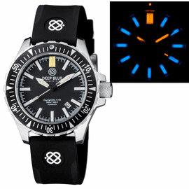 DAYNIGHT MIL T100  TRITIUM BLUE FLAT TUBES- BLACK DIAL