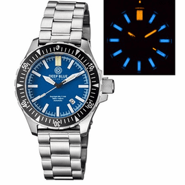 DAYNIGHT MIL T100  TRITIUM BLUE FLAT TUBES- BLUE DIAL BRACELET