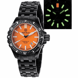 DAYNIGHT MIL T100  TRITIUM GREEN FLAT TUBES - PVD CASE /  ORANGE DIAL BRACELET