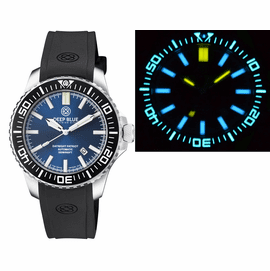 DAYNIGHT PATRIOT  BLACK CERAMIC BEZEL - DARK BLUE DIAL - BLUE/YELLOW TUBES STRAP