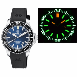 DAYNIGHT PATRIOT  BLACK CERAMIC BEZEL - DARK BLUE DIAL - GREEN/ORANGE TUBES STRAP