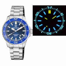 DAYNIGHT PATRIOT LIGHT BLUE CERAMIC BEZEL - DARK BLUE DIAL - BLUE/YELLOW TUBES BRACELET