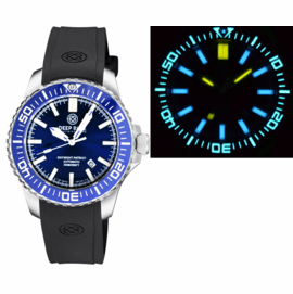DAYNIGHT PATRIOT DARK BLUE CERAMIC BEZEL - DARK BLUE DIAL - BLUE/YELLOW TUBES STRAP