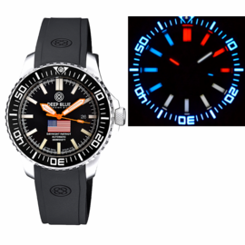 DAYNIGHT PATRIOT USA  SS CASE TRITIUM TUBES T-100 ORANGE HANDS USA FLAG RED,WHITE, BLUE TRITIUM TUBES T-100 STRAP