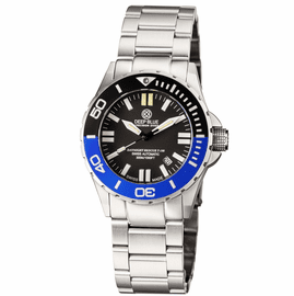 DAYNIGHT RESCUE T-100 AUTO TRITIUM- 1/2 BLACK- 1/2 BLUE BEZEL /BLACK DIAL BLUE TUBES