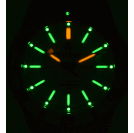 Daynight Silver Dial - Green + Orange Tubes with Lume dots