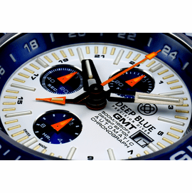 DAYNIGHT T-100 GMT AUTO CHRONOGRAPH -SWISS MADE WHITE/BLUE