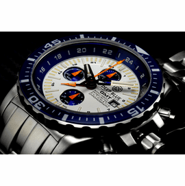 DAYNIGHT T-100 GMT AUTO CHRONOGRAPH -SWISS MADE WHITE/BLUE
