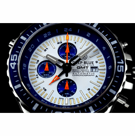 DAYNIGHT T-100 GMT AUTO CHRONOGRAPH -SWISS MADE WHITE/BLUE