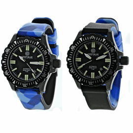 DAYNIGHT T100 OPS TRITIUM FLAT TUBES PVD CASE Reversible Blue Camo Strap