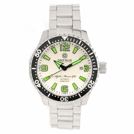DEEP BLUE 42MM ALPHA MARINE 500 DIVER WHITE/GREEN