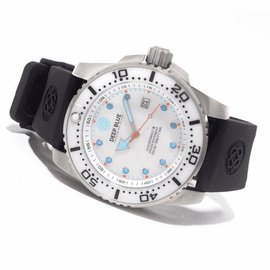 DEEP BLUE JUGGERNAUT III QUARTZ DIVER MOP DIAL WHITE