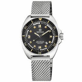 DEEP STAR 1000 VINTAGE SWISS AUTOMATIC BLACK CERAMIC BEZEL - BLACK VINTAGE DIAL BRACELET