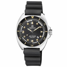DEEP STAR 1000 VINTAGE SWISS AUTOMATIC BLACK CERAMIC BEZEL - BLACK VINTAGE DIAL STRAP