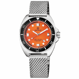 DEEP STAR 1000 VINTAGE SWISS AUTOMATIC BLACK CERAMIC BEZEL - ORANGE DIAL BRACELET