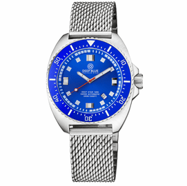 DEEP STAR 1000 VINTAGE SWISS AUTOMATIC BLUE CERAMIC BEZEL - BLUE DIAL BRACELET