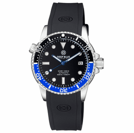 DIVER 1000 II 40MM AUTOMATIC DIVER BLACK/BLUE CERAMIC BEZEL -BLACK SUNRAY DIAL BLUE HANDS