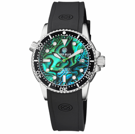 DIVER 1000 II 40MM AUTOMATIC DIVER BLACK CERAMIC BEZEL GREEN ABALONE DIAL 