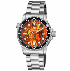 DIVER 1000 II 40MM AUTOMATIC DIVER BLACK CERAMIC BEZEL ORANGE ABALONE DIAL 
