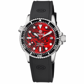 DIVER 1000 II 40MM AUTOMATIC DIVER BLACK CERAMIC BEZEL RED ABALONE DIAL 