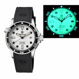 40MM  DIVER 1000 II 40MM AUTOMATIC DIVER BLACK CERAMIC BEZEL WHITE FULL LUME DIAL STRAP  