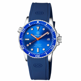 DIVER 1000 II 40MM AUTOMATIC DIVER BLUE CERAMIC BEZEL -LIGHT BLUE SUNRAY DIAL ORANGE  HANDS