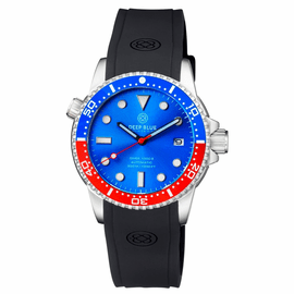 DIVER 1000 II  40MM  AUTOMATIC DIVER BLUE/RED CERAMIC BEZEL  LIGHT BLUE DIAL