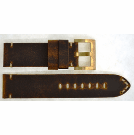 GENUINE LEATHER VINTAGE LIGHT BROWN 24/24 BRASS BUCKLE