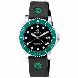 GREENLAND DIVER GMT   - GREEN CERAMIC BEZEL - BLACK DIAL -  STRAP