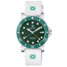 GREENLAND DIVER GMT   -  GREEN CERAMIC  BEZEL - GREEN DIAL  -  STRAP