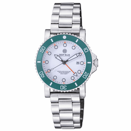 GREENLAND DIVER GMT   -  GREEN CERAMIC  BEZEL - WHITE DIAL  -  BRACELET