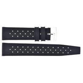 HYDRO 91 NATURAL RUBBER TRPX VINTAGE PATTERN STRAP 22MM BLACK