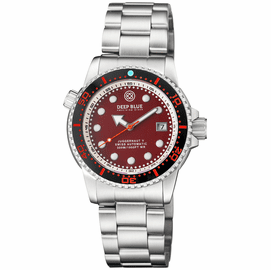 JUGGERNAUT 5 40MM SWISS AUTOMATIC DIVER BLACK CERAMIC BEZEL - RED JASPER DIAL - BRACELET