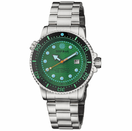 JUGGERNAUT 5 44MM AUTOMATIC DIVER BLACK CERAMIC BEZEL - GREEN DIAL - BRACELET