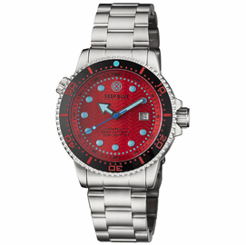 JUGGERNAUT 5 44MM AUTOMATIC DIVER BLACK CERAMIC BEZEL - RED DIAL - BRACELET
